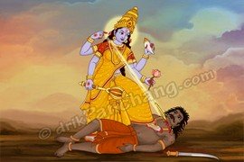 Goddess Ekadashi killing Demon Mura